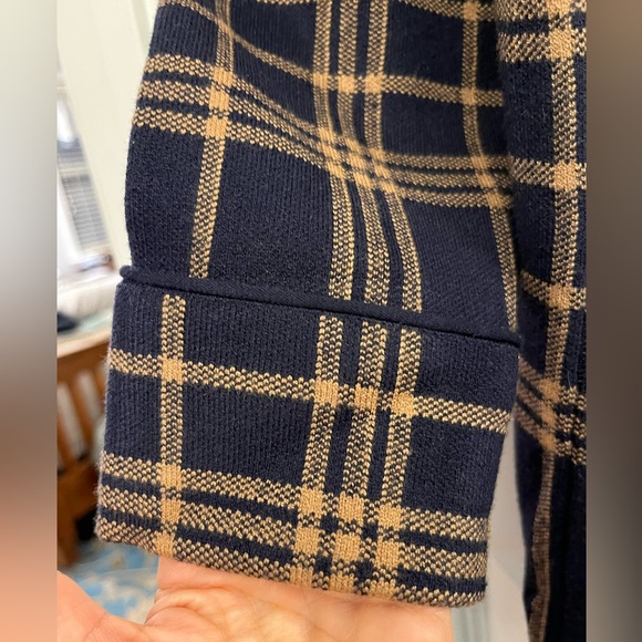 Nine West Navy Plaid Coatigan, Long Sweater, LN, Small - Picture 5 of 12